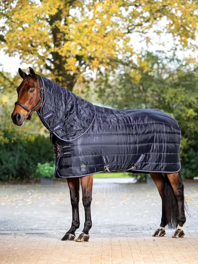 LeMieux Arika Stable-Tek Neck Cover 100g New Trim Navy-1