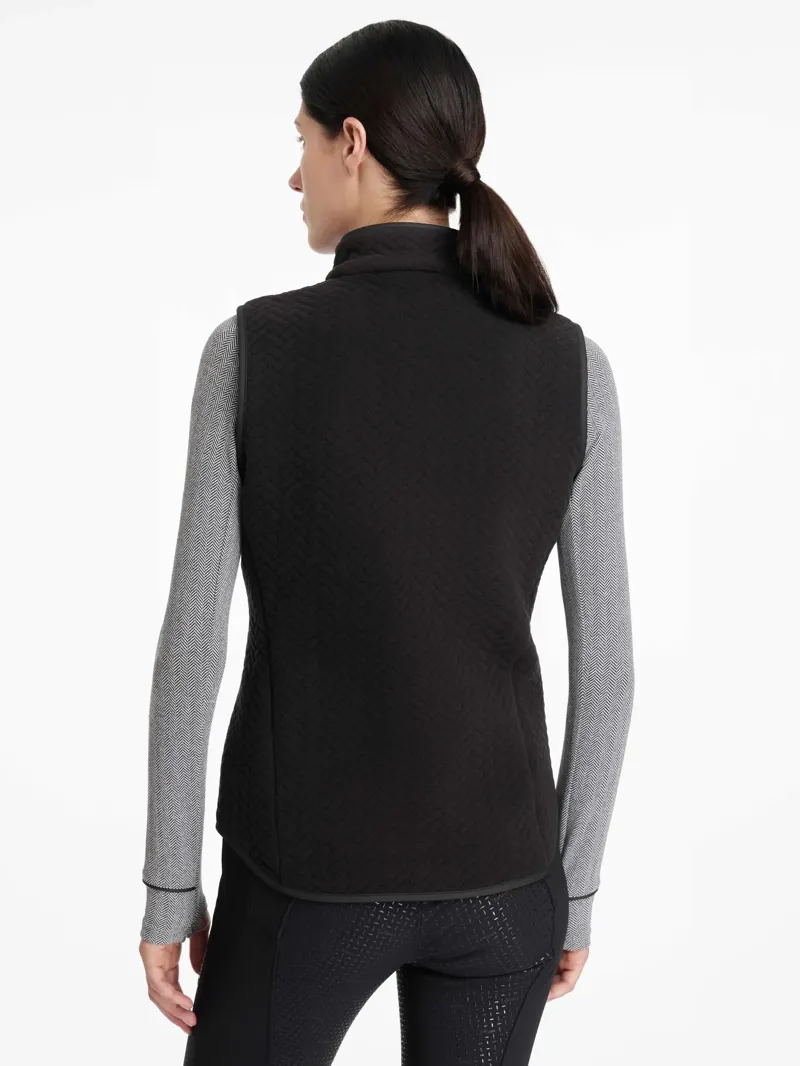 Lemieux Aspen Herringbone Fleece Gilet Black-1
