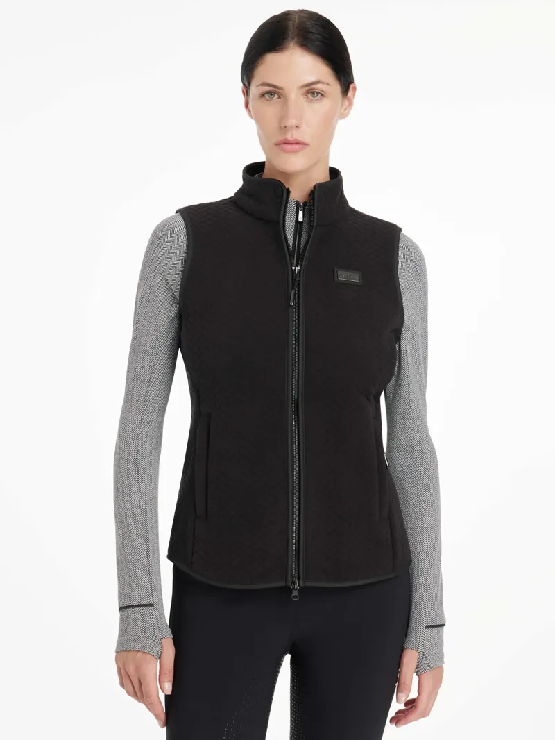 Lemieux Aspen Herringbone Fleece Gilet Black