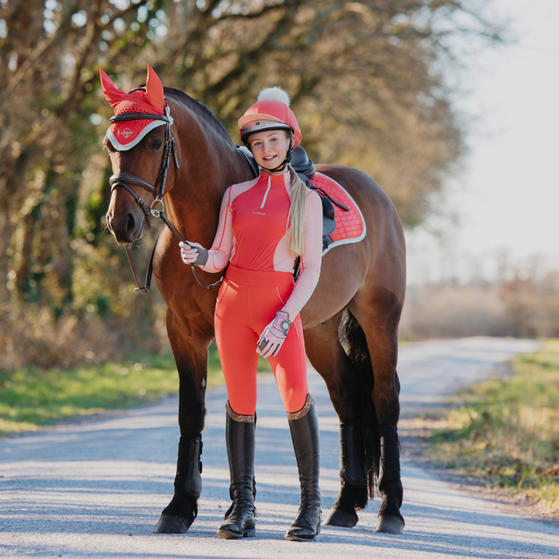 LeMieux Harlow Young Rider Long Sleeve Base Layer Dusty Coral-1