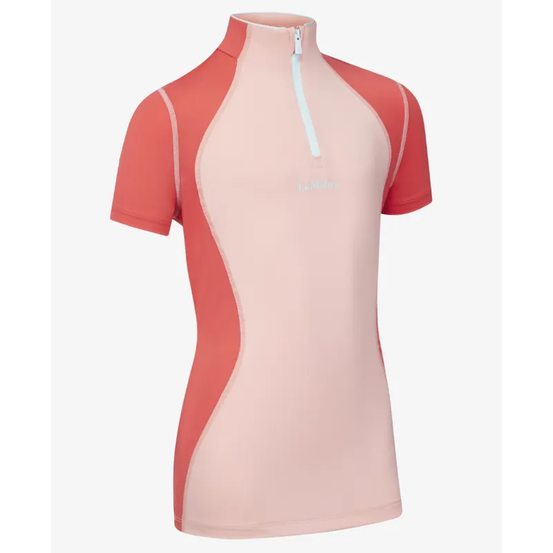 LeMieux Harlow Young Rider Short Sleeve Base Layer Sugar Pink-1