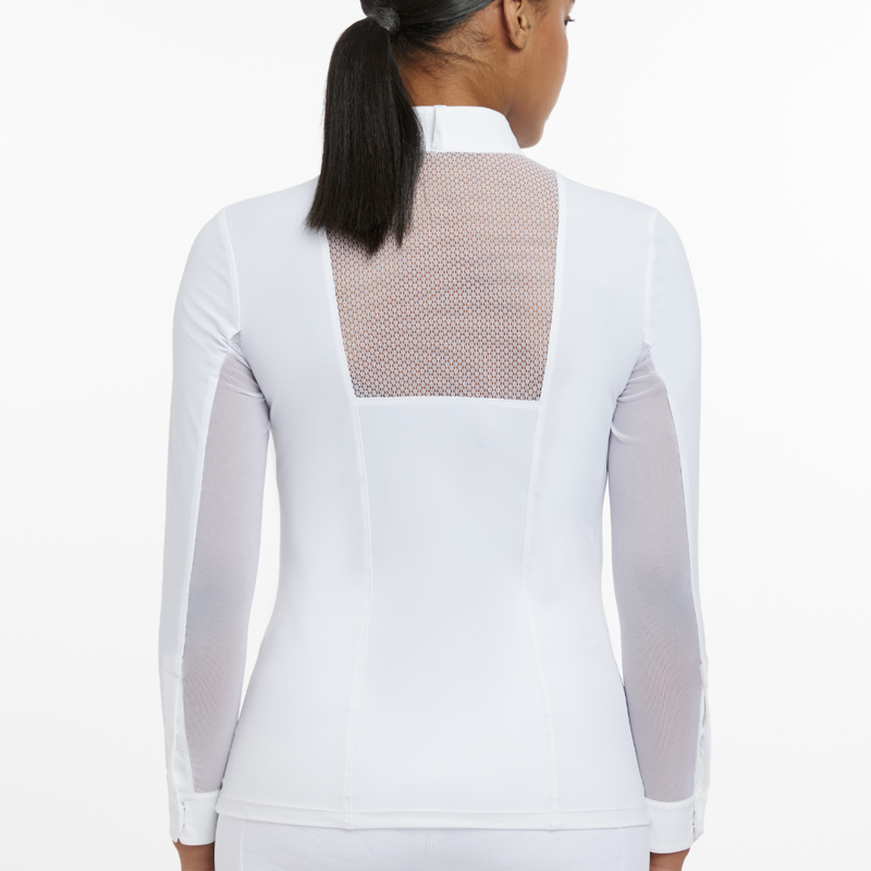 LeMieux Ladies Camille Long Sleeve Show Shirt White-2