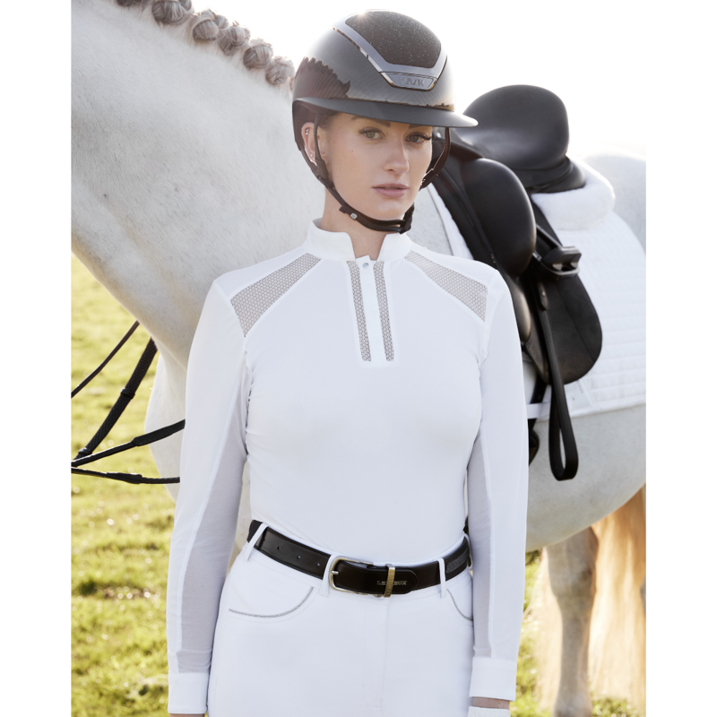 LeMieux Ladies Camille Long Sleeve Show Shirt White-3