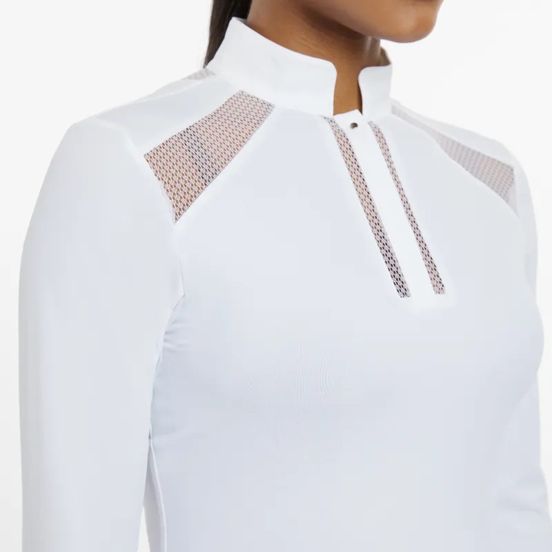 LeMieux Ladies Camille Long Sleeve Show Shirt White