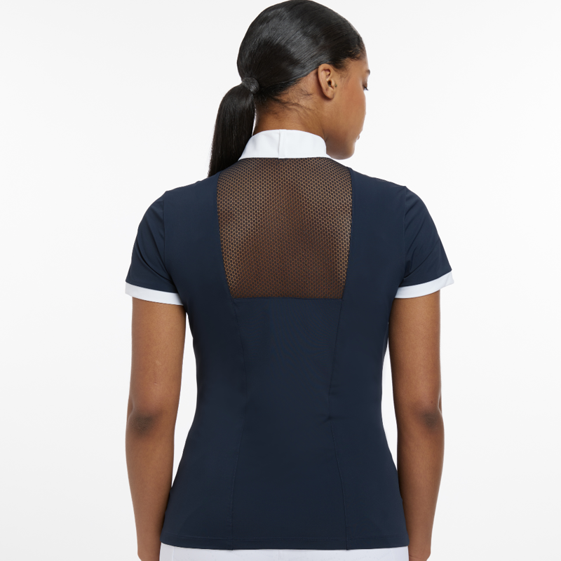 LeMieux Ladies Camille Short Sleeve Show Shirt Navy-1