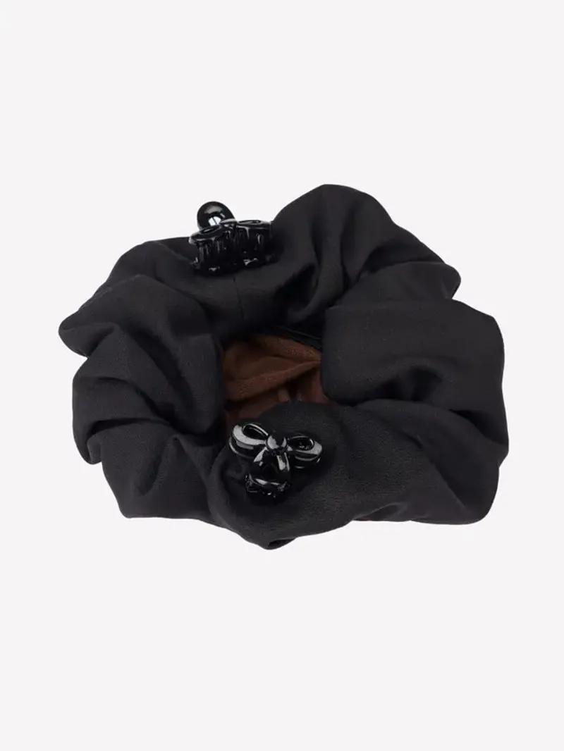 LeMieux Scrunchie with Crystal Hair Net Brown Black-1