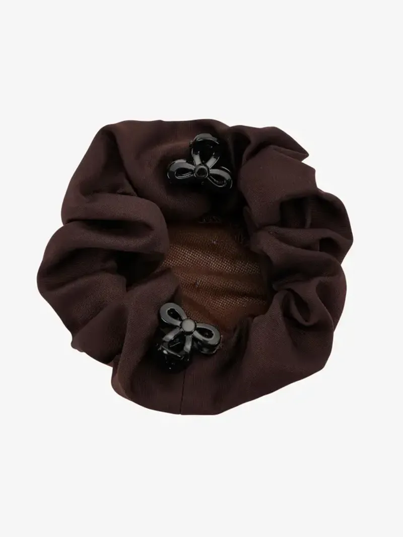 LeMieux Scrunchie with Crystal Hair Net Brown Brown-1