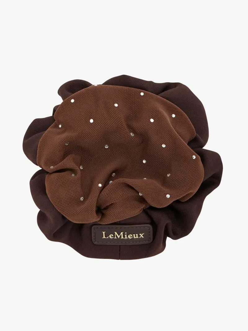 LeMieux Scrunchie with Crystal Hair Net Brown Brown