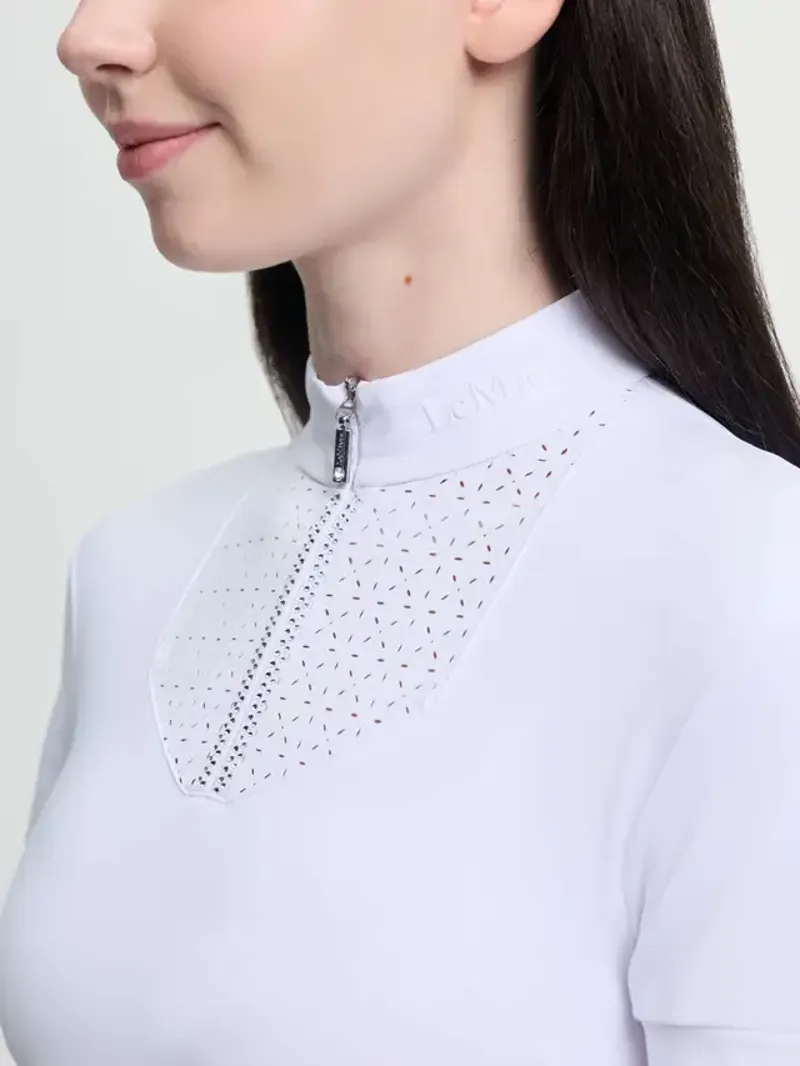LeMieux Young Rider Brilliance Livvy Short Sleeve Show Shirt White-2