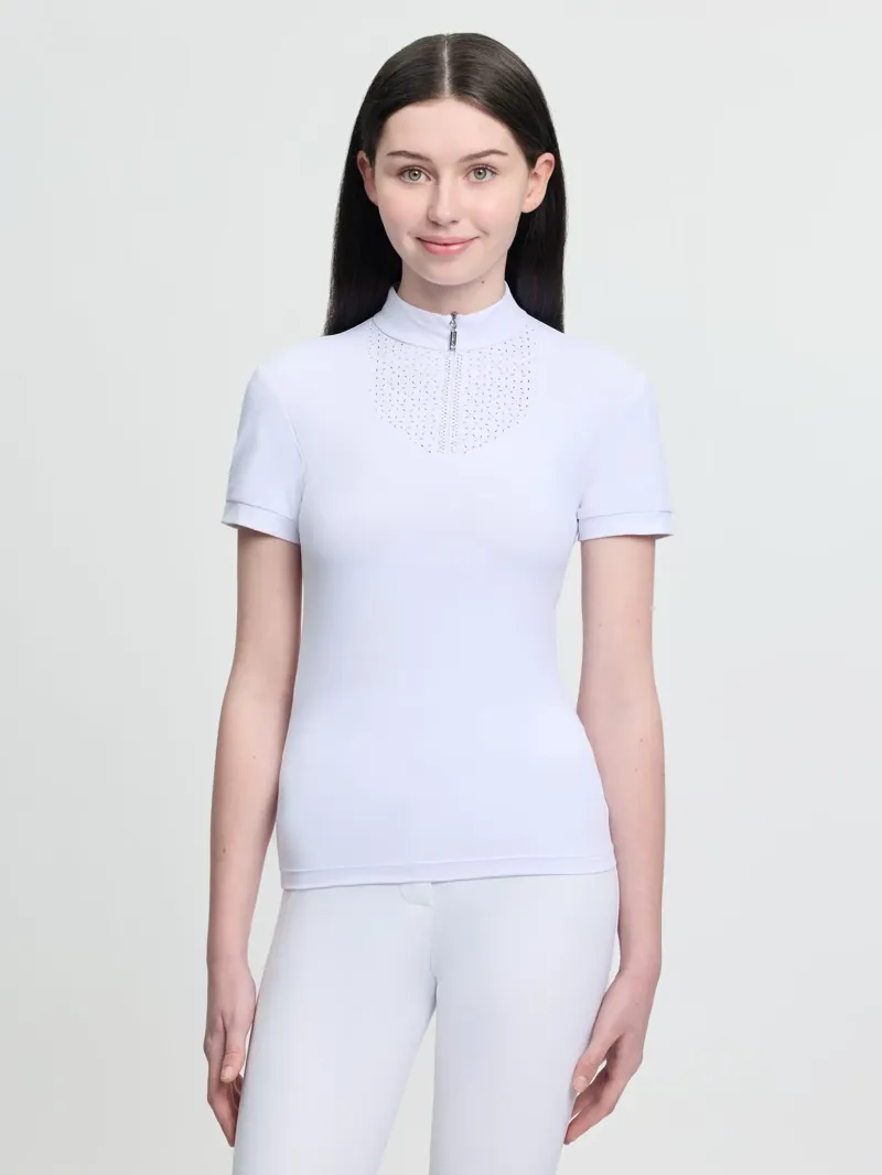 LeMieux Young Rider Brilliance Livvy Short Sleeve Show Shirt White