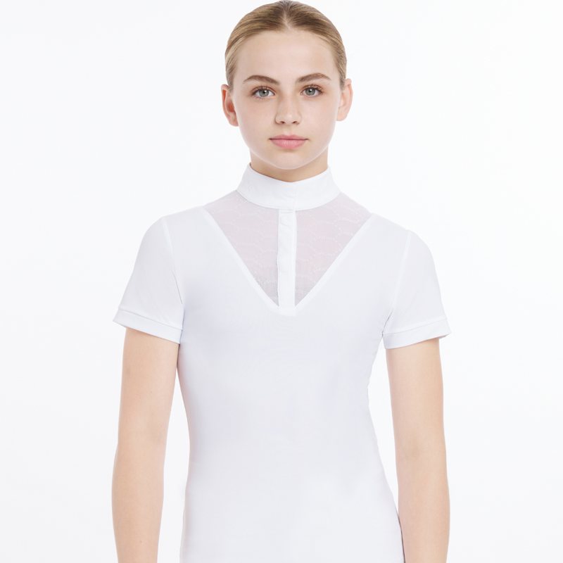 LeMieux Young Rider Eva Short Sleeve Show Shirt White-1