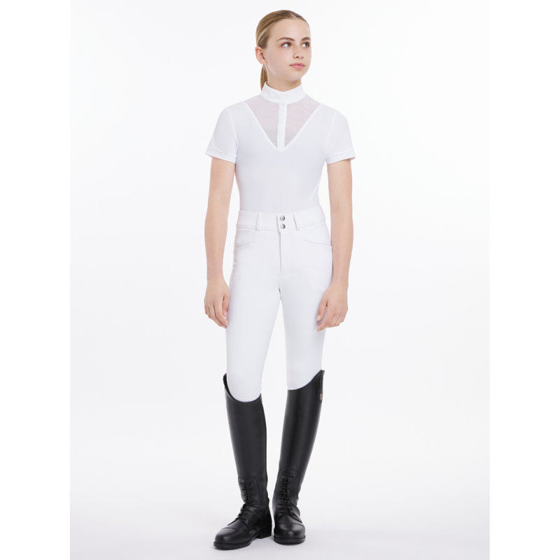LeMieux Young Rider Eva Short Sleeve Show Shirt White-2