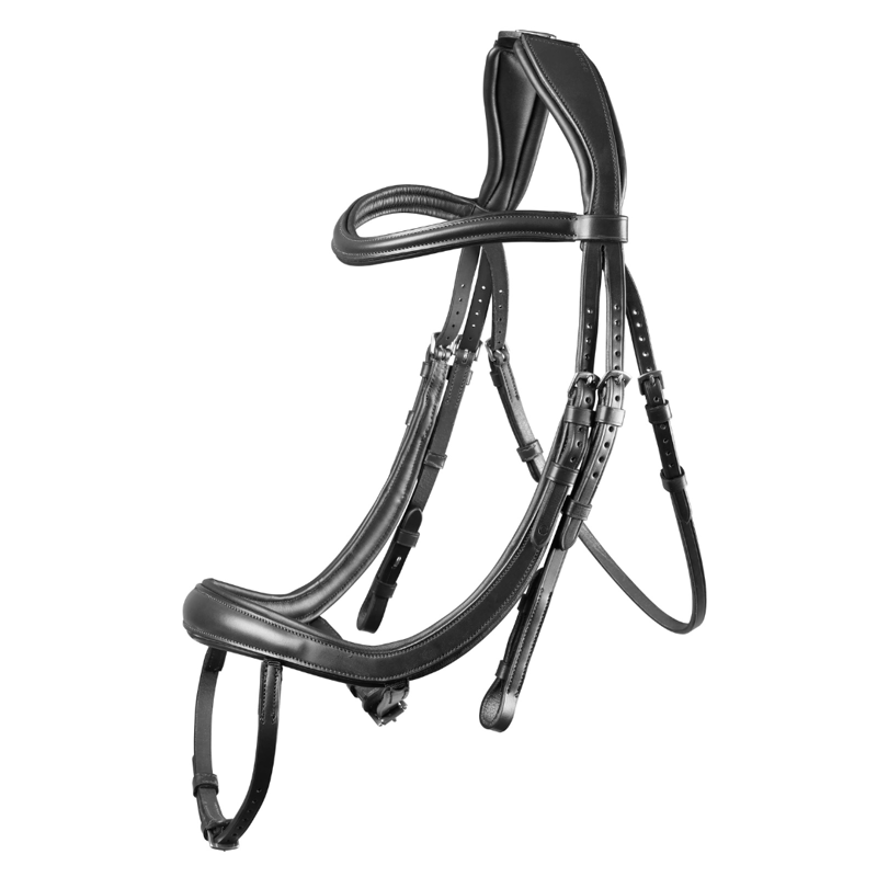 Lusso Ergonomic Curved Flash Bridle Black-1