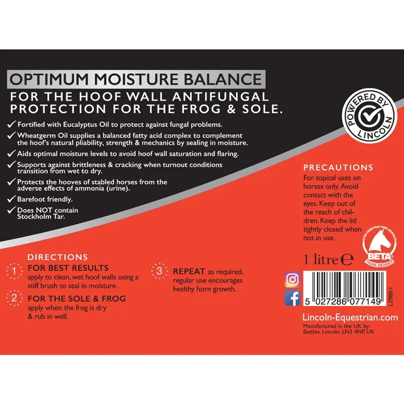 Lincoln Eucalyptus Hoof and Sole Dressing - 1 litre-1