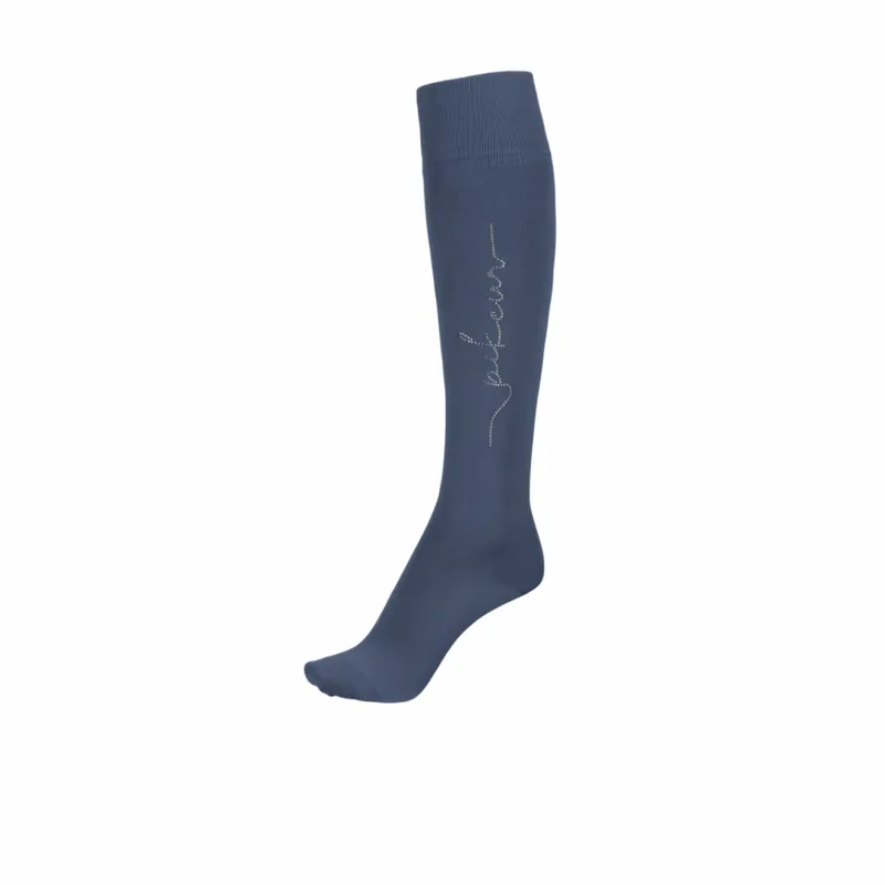 Pikeur Tube Sock With Rhinestud Logo Vintage Blue