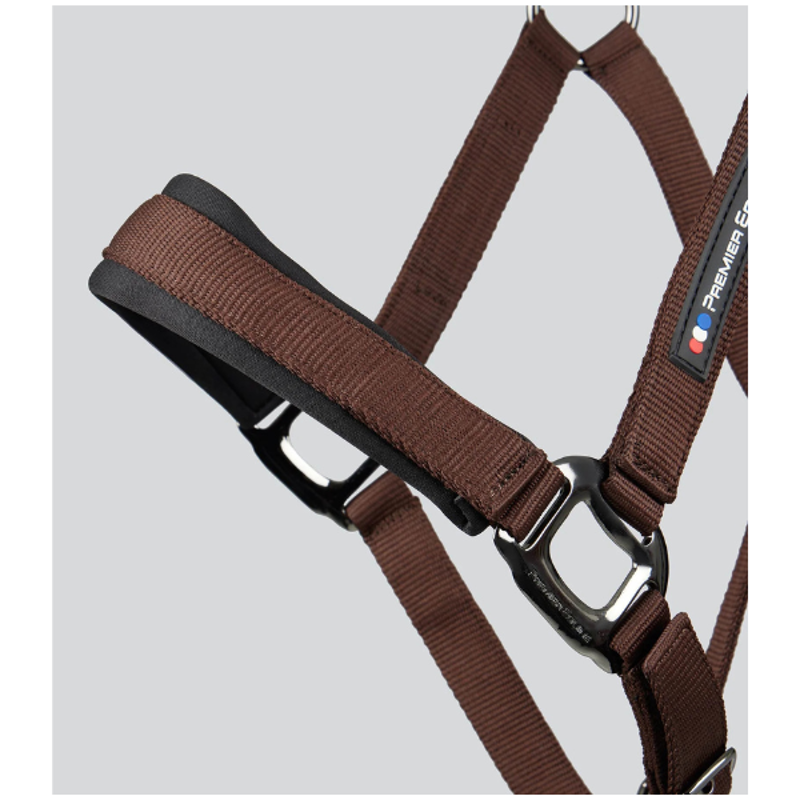 Premier Equine Corda Padded Head Collar with Lead Rope Brown-4
