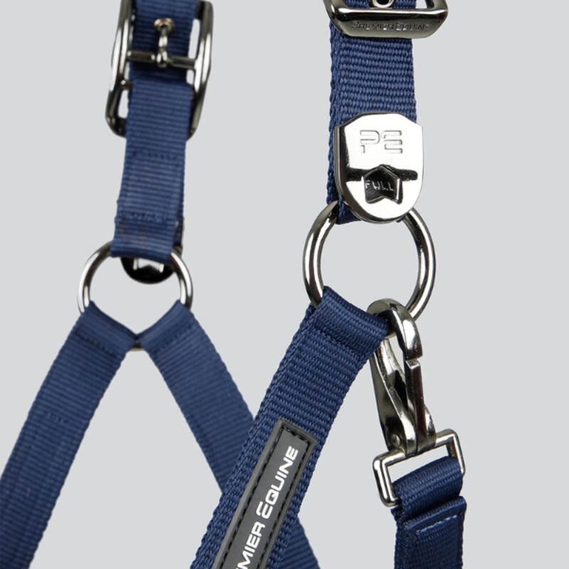 Premier Equine Corda Padded Head Collar with Lead Rope Navy-3
