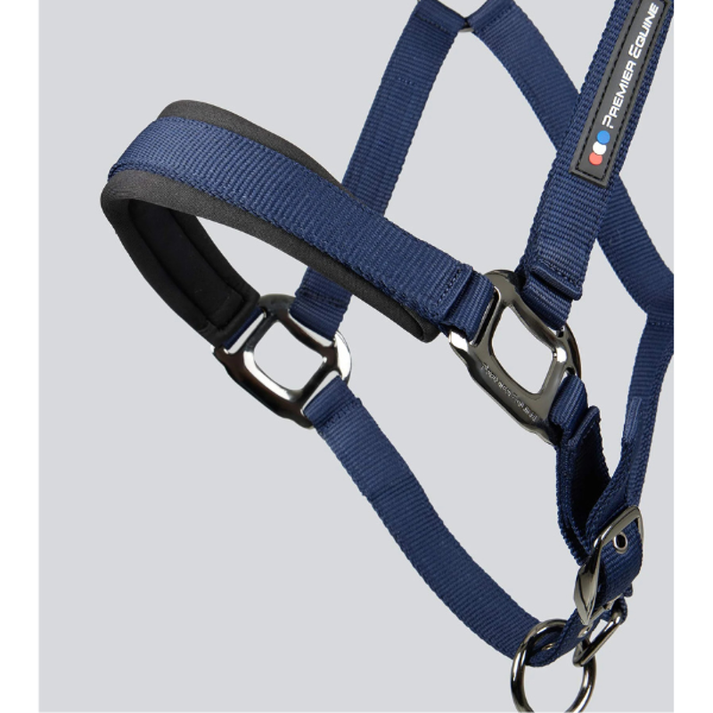 Premier Equine Corda Padded Head Collar with Lead Rope Navy-4