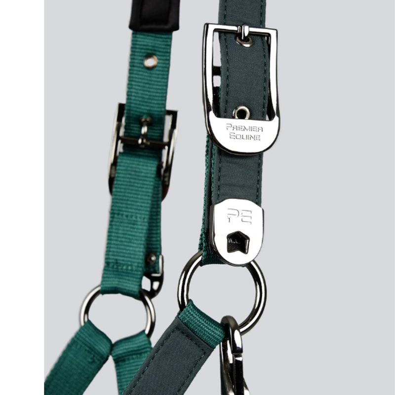Premier Equine Duco Padded Head Collar with Lead Rope Green-4