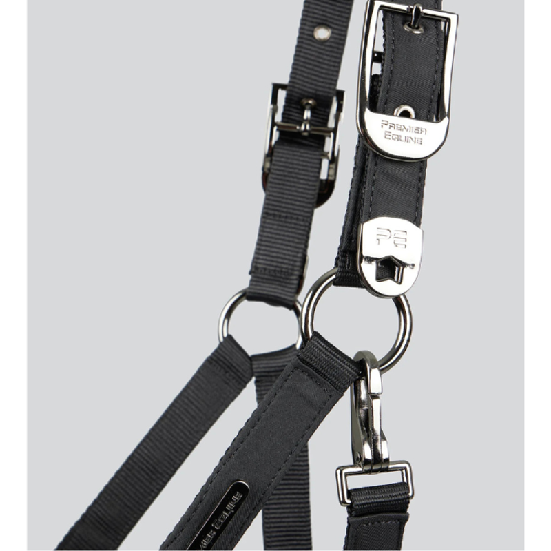 Premier Equine Duco Padded Head Collar With Lead Rope Black-3