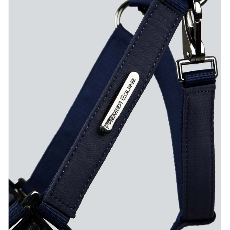 Premier Equine Duco Padded Head Collar with Lead Rope Navy-3