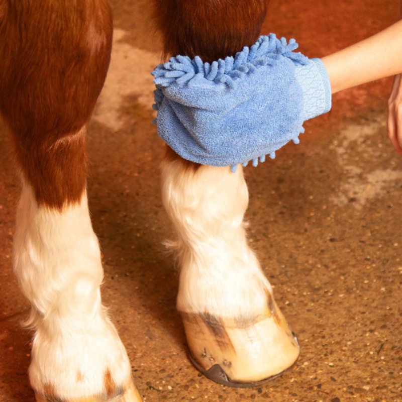 Premier Equine Microbre Grooming Mitt Peacock Blue-1