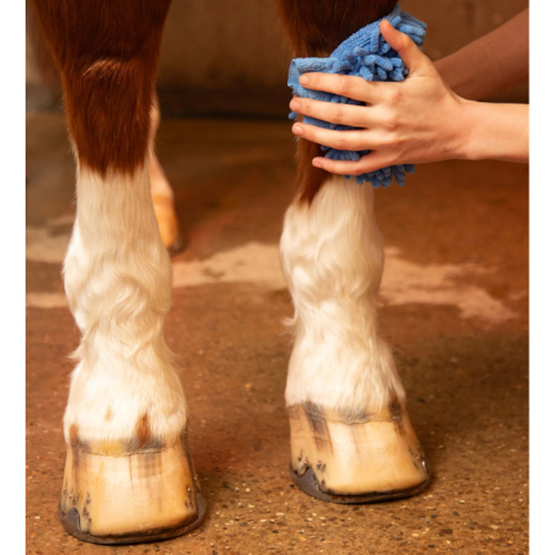Premier Equine Microbre Grooming Mitt Peacock Blue-2