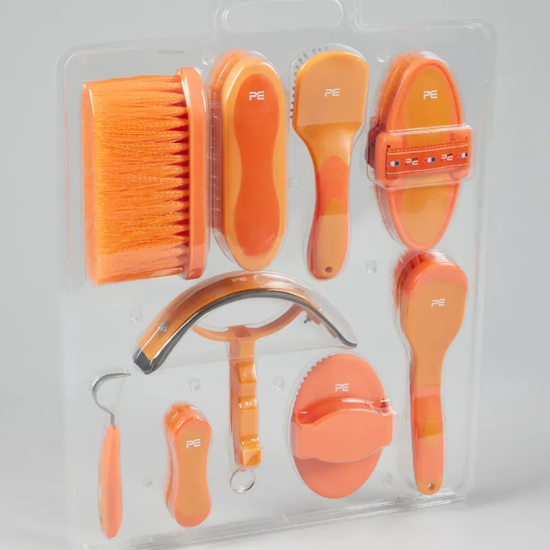Premier Equine Soft Touch Grooming Kit Set - Orange and Amber / 9 Pieces-1