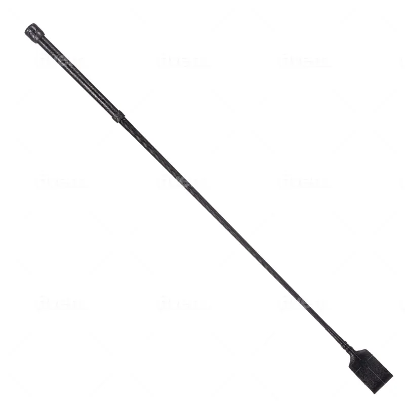 Country Direct Plain Leather Handle Riding Whip Black 66cm-1