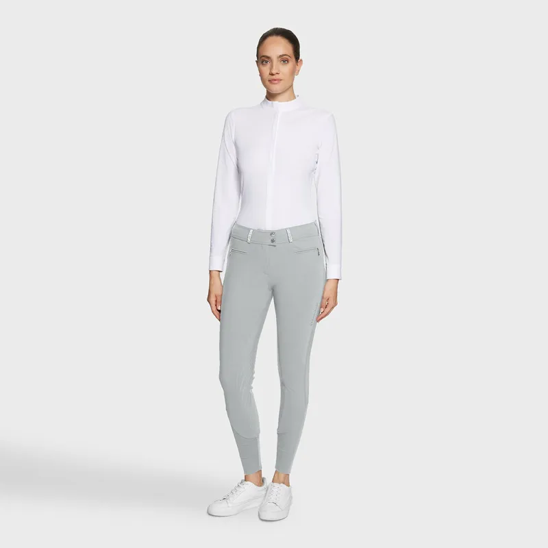 Samshield Chloe Crystal Knee Grip Breech Pearl Grey