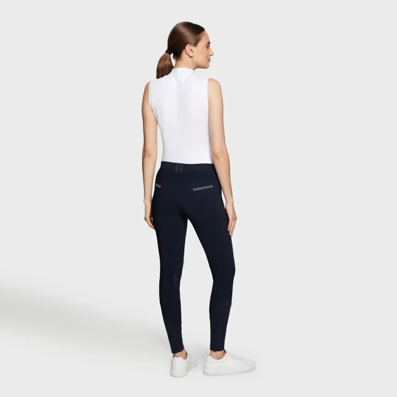 Samshield Adele Crystal Fabric Knee Grip Breeches Navy-1