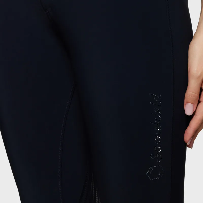 Samshield Adele Crystal Fabric Knee Grip Breeches Navy-2