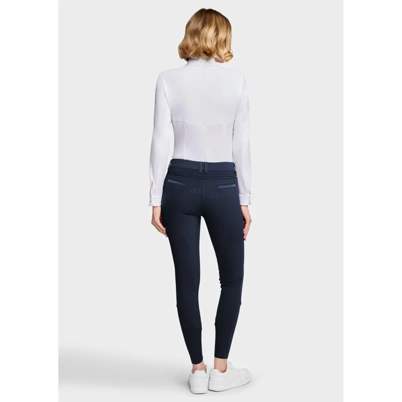 Samshield Diane Crystal Fabric Breeches Full Grip Navy-1