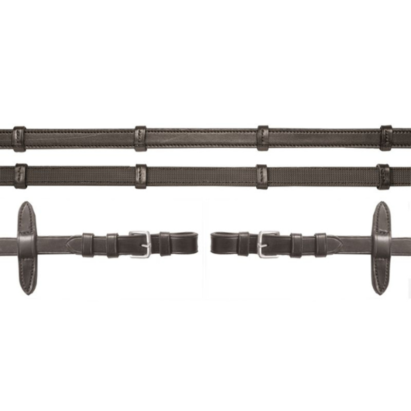 Schockemohle Bridle Reins Martingal Rubberised Black/Silver