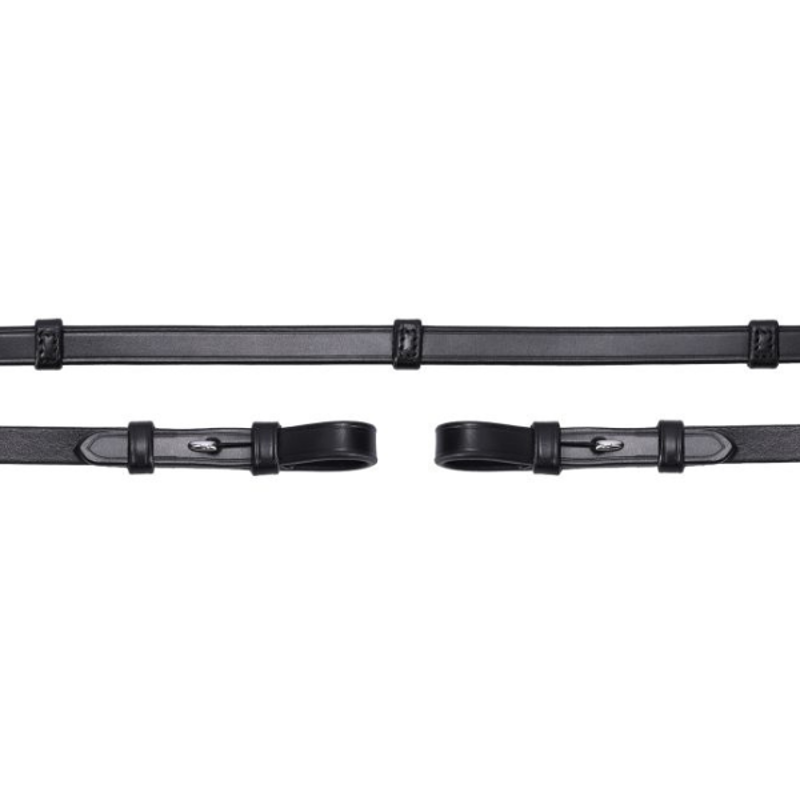 Schockemohle Double Bridle SP Reins SP Stops Leather Hook and Stud Black/Silver