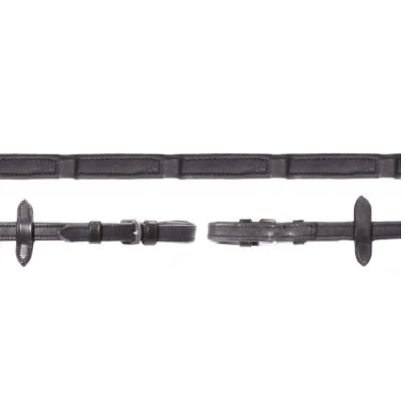 Schockemohle Durasoft Grip Buckle Reins 16mm Black Silver