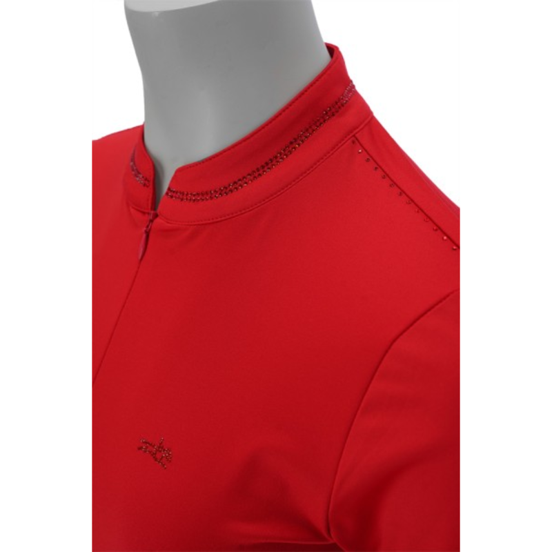 Schockemohle Ladies Summer Page Style Short Sleeve Shirt True Red-1