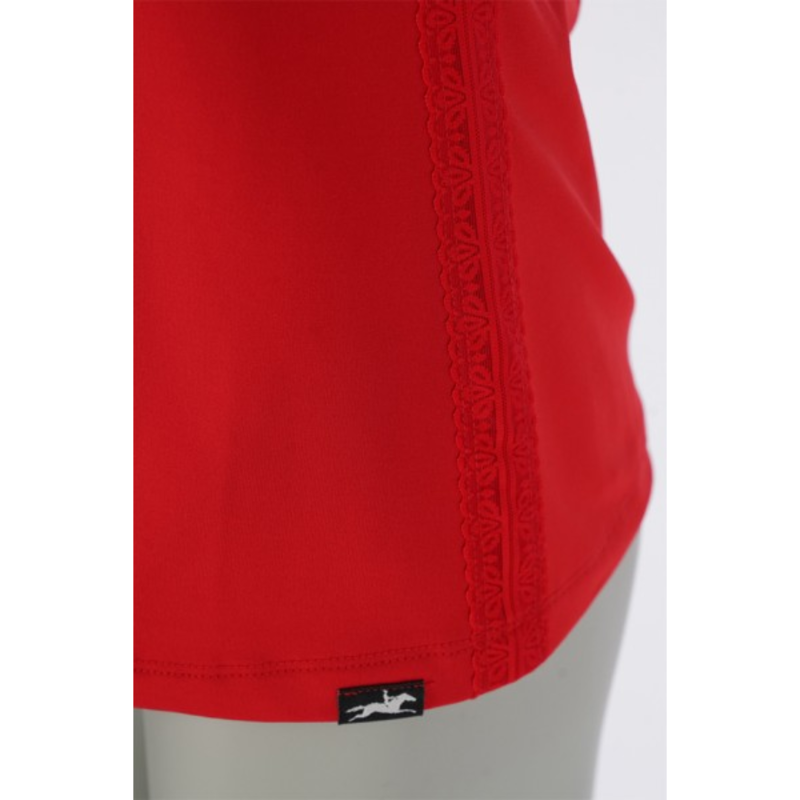 Schockemohle Ladies Summer Page Style Short Sleeve Shirt True Red-2