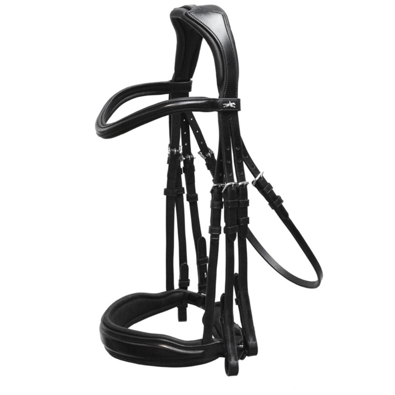 Schockemohle Milan Double Anatomical Curb Bridle Black Silver-1