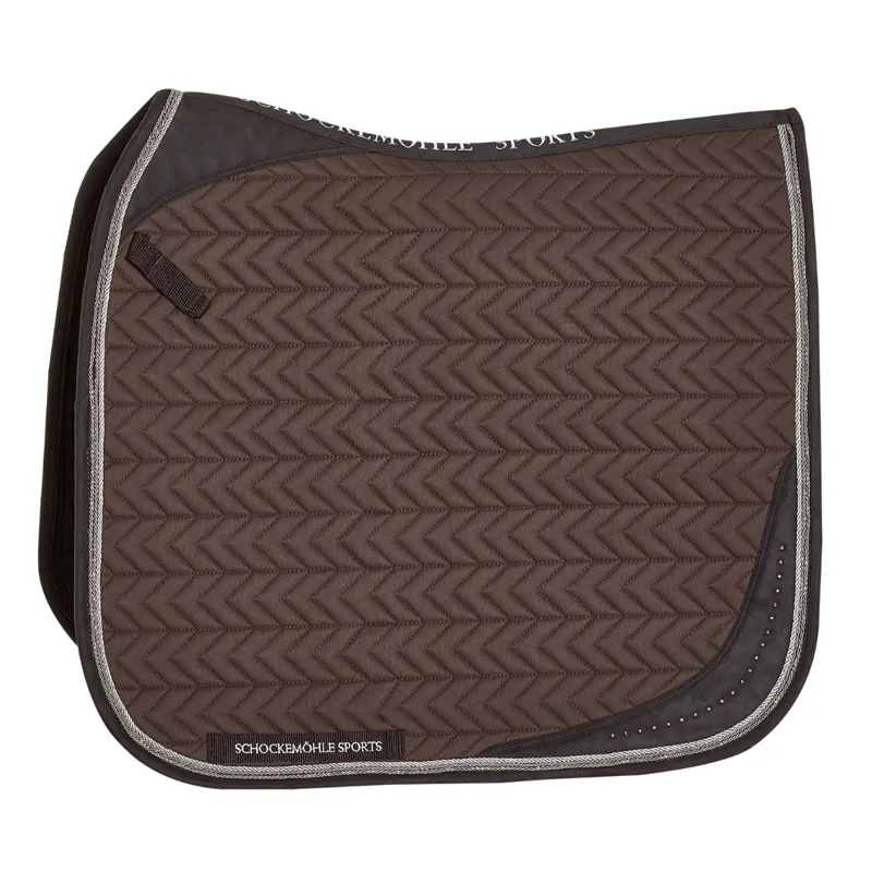 Schockemohle Power Pad D Dressage Style Short Straps Saddle Pad Walnut Full