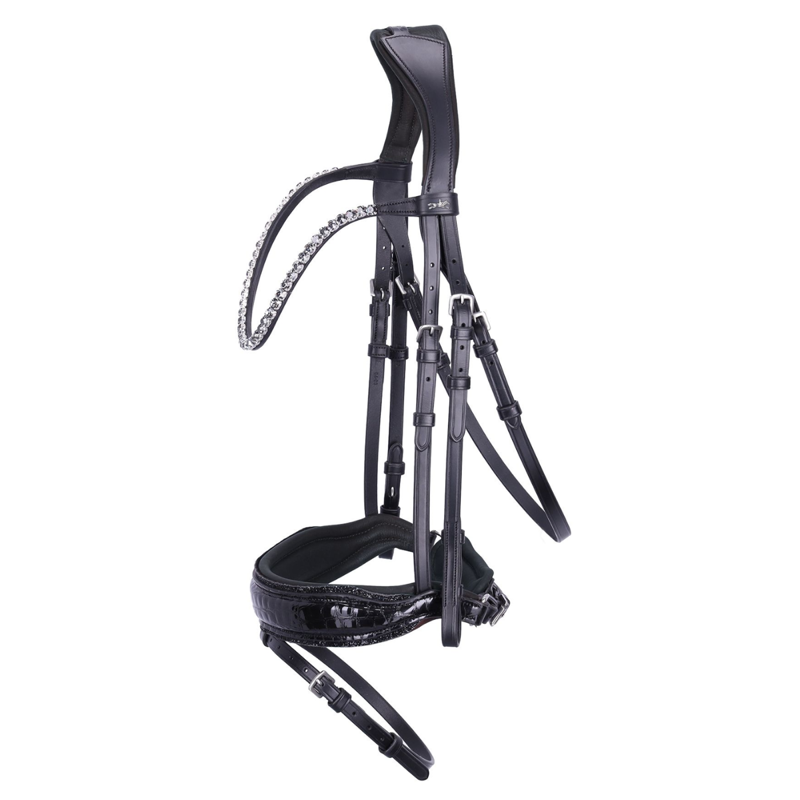Schockemohle SP Luxury Dressage Bridle Black Croc-1