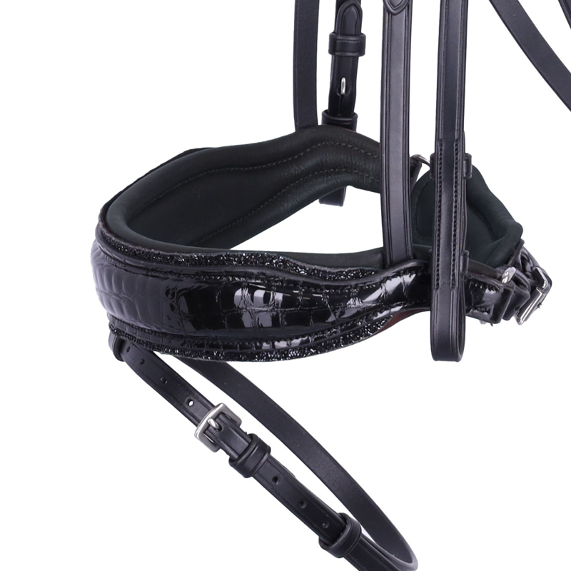 Schockemohle SP Luxury Dressage Bridle Black Croc-3