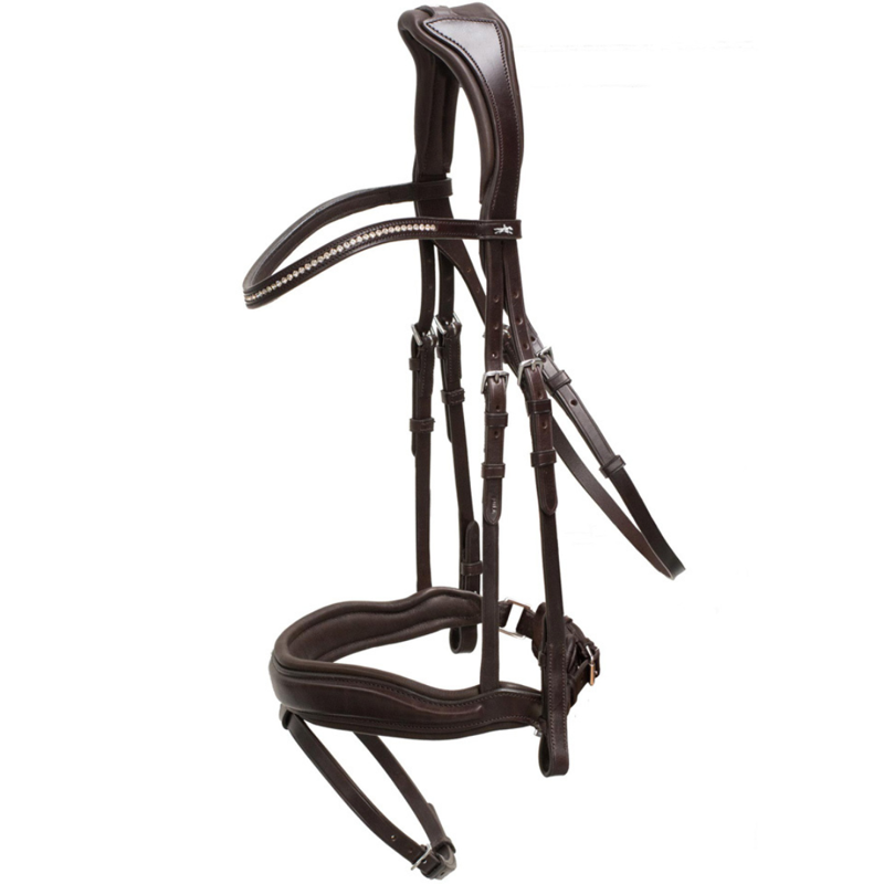 Schockemohle Stanford Anatomical Bridle Espresso Silver-1