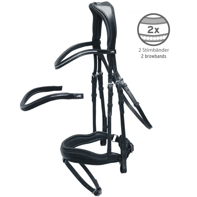 Schockemohle Stanford Anatomical Bridle Black Silver