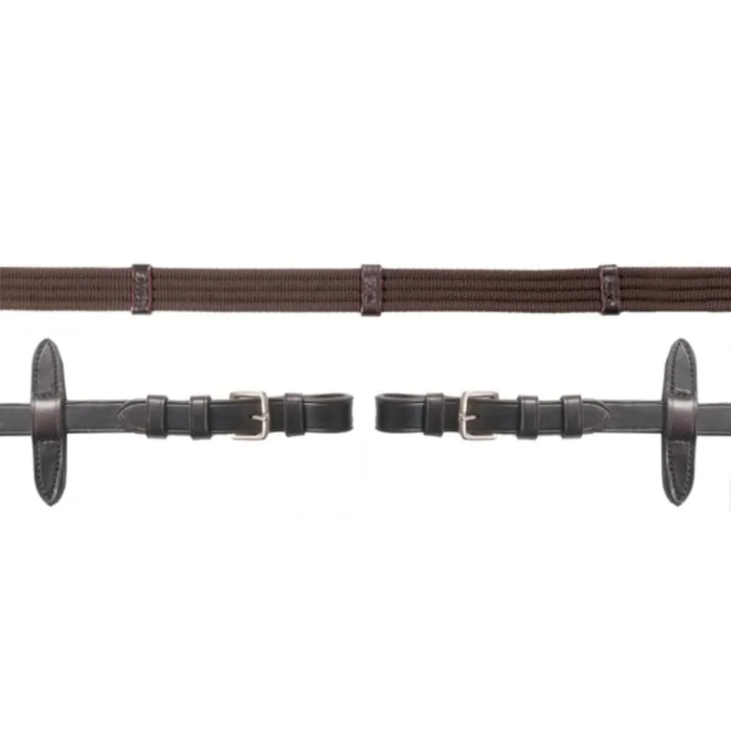 Schockemohle Web Reins With Buckles Dark Brown Silver-1