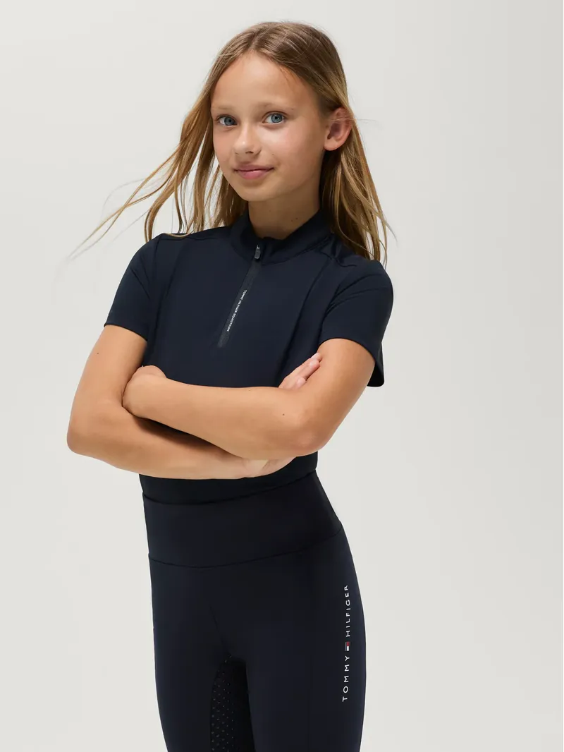 Tommy Equestrian Palma 1/4 Zip Training Top Young Rider Desert Sky