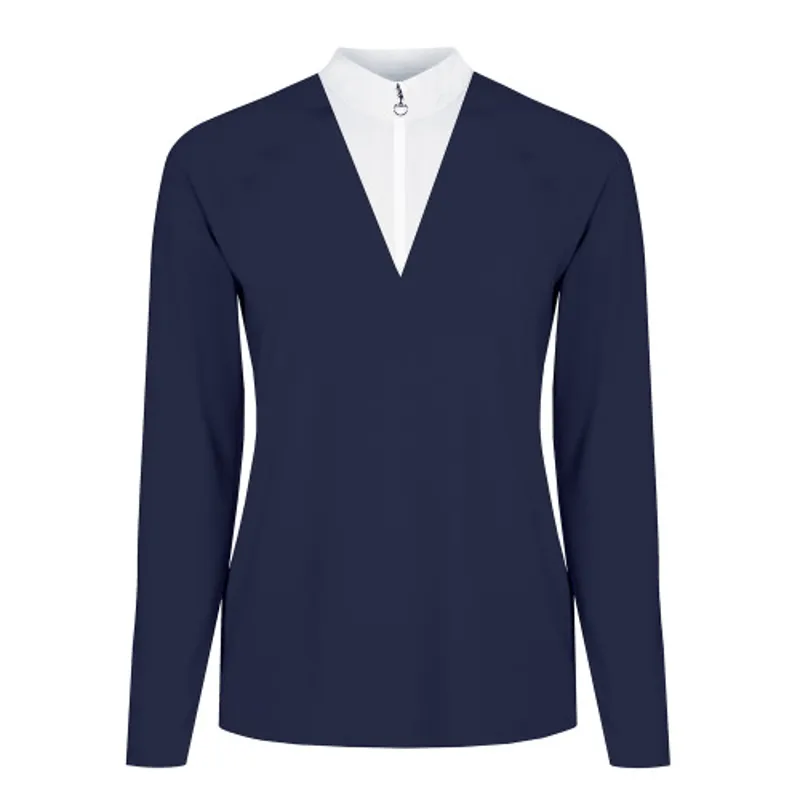 Ladies Thermal Sweater Stock Shirt - Navy/White