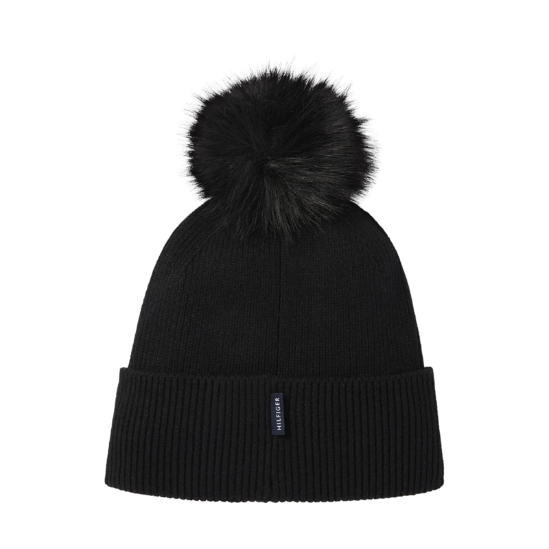 Tommy Equestrian Daly Women Rhinestone Pom Pom Beanie Black-2