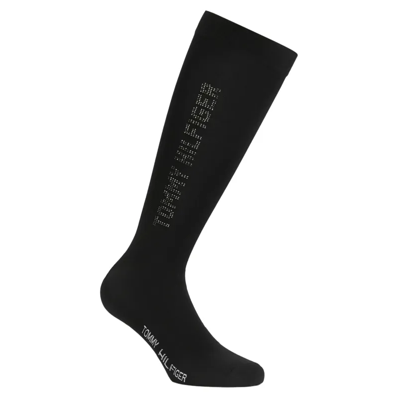 Tommy Equestrian Fontana Rhinestone Socks Black
