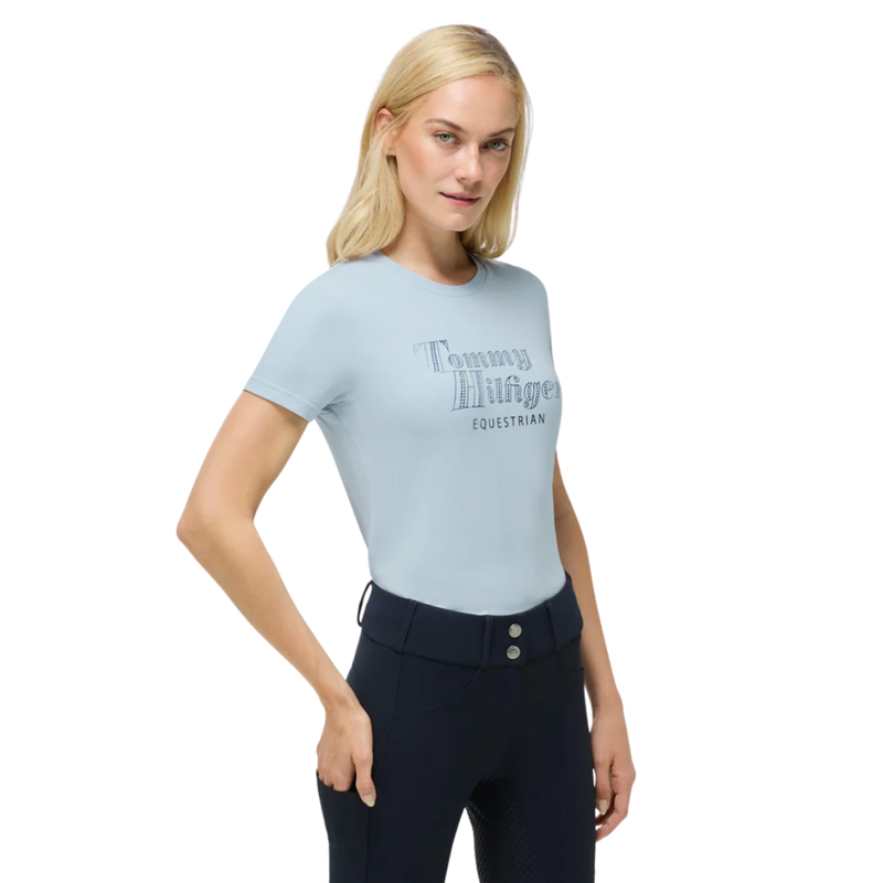 Tommy Equestrian Malibu Rhinestone T-Shirt Sweet Blue